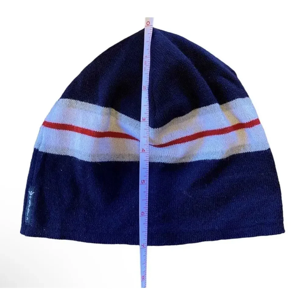 Armani Junior Baby Boys Wool Blend Beanie Hat Blue Italy Medallion Logo